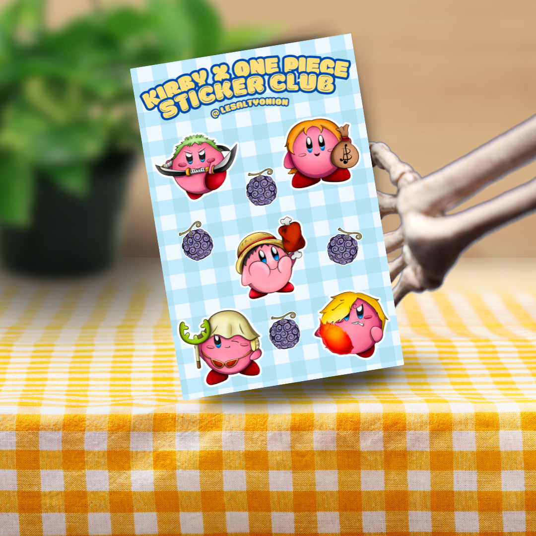 Kirby x One PIece Sticker Sheet!