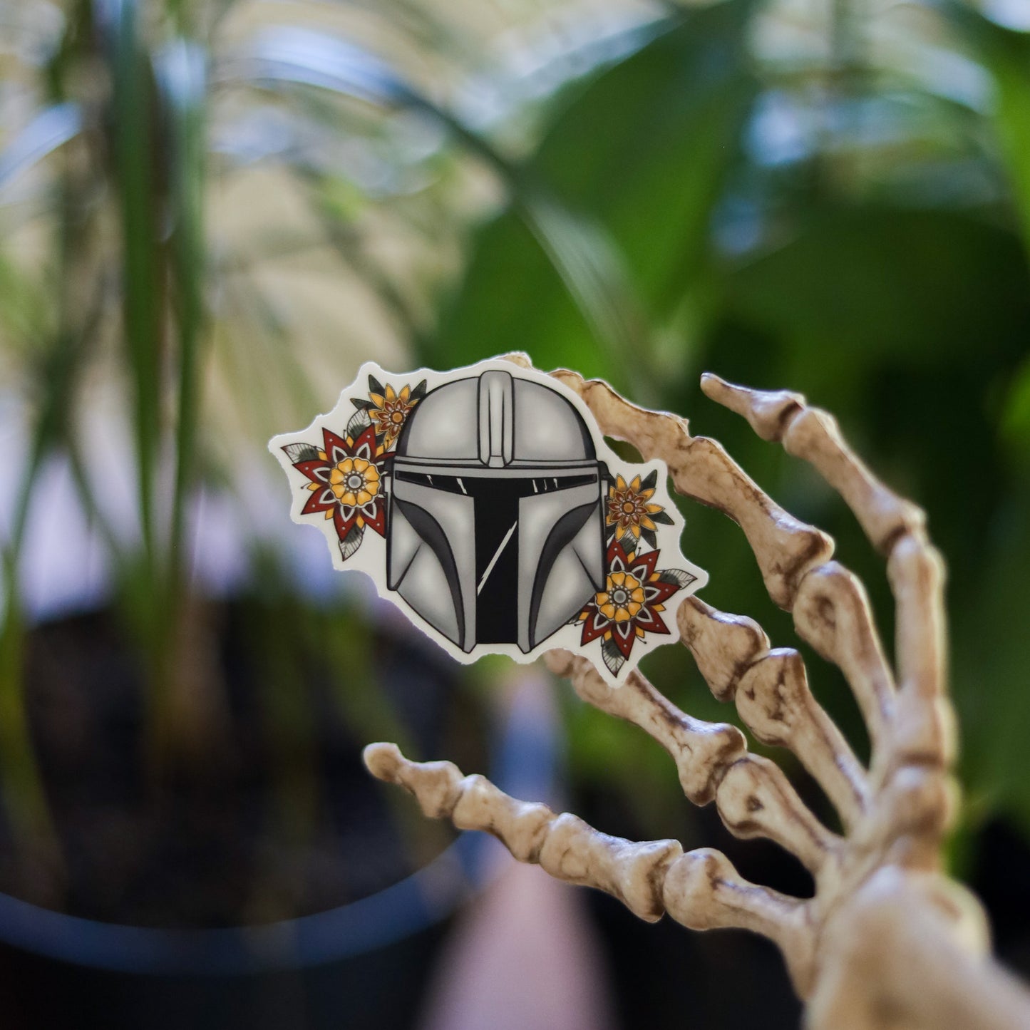 Mando Flower Tattoo Vinyl Sticker