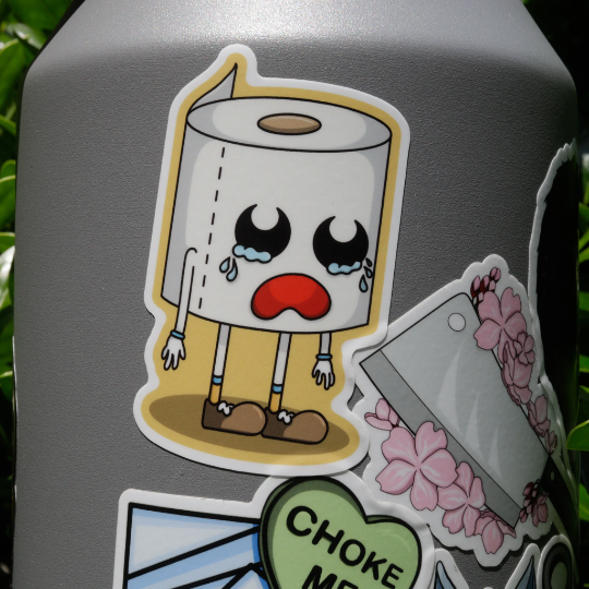 Sad Toilet Paper Vinyl Sticker
