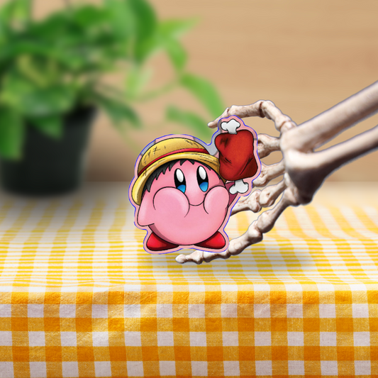 Kirby Luffy Vinyl Sticker