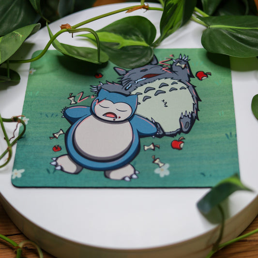 Sleepy Snorlax & Totoro Mouse Pad