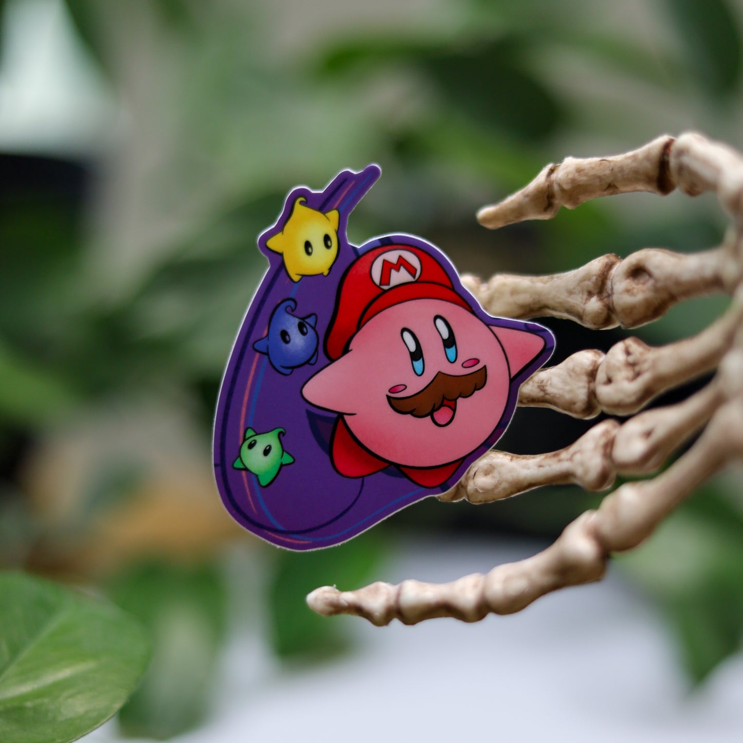 Kirby Mario Galaxy Vinyl Sticker