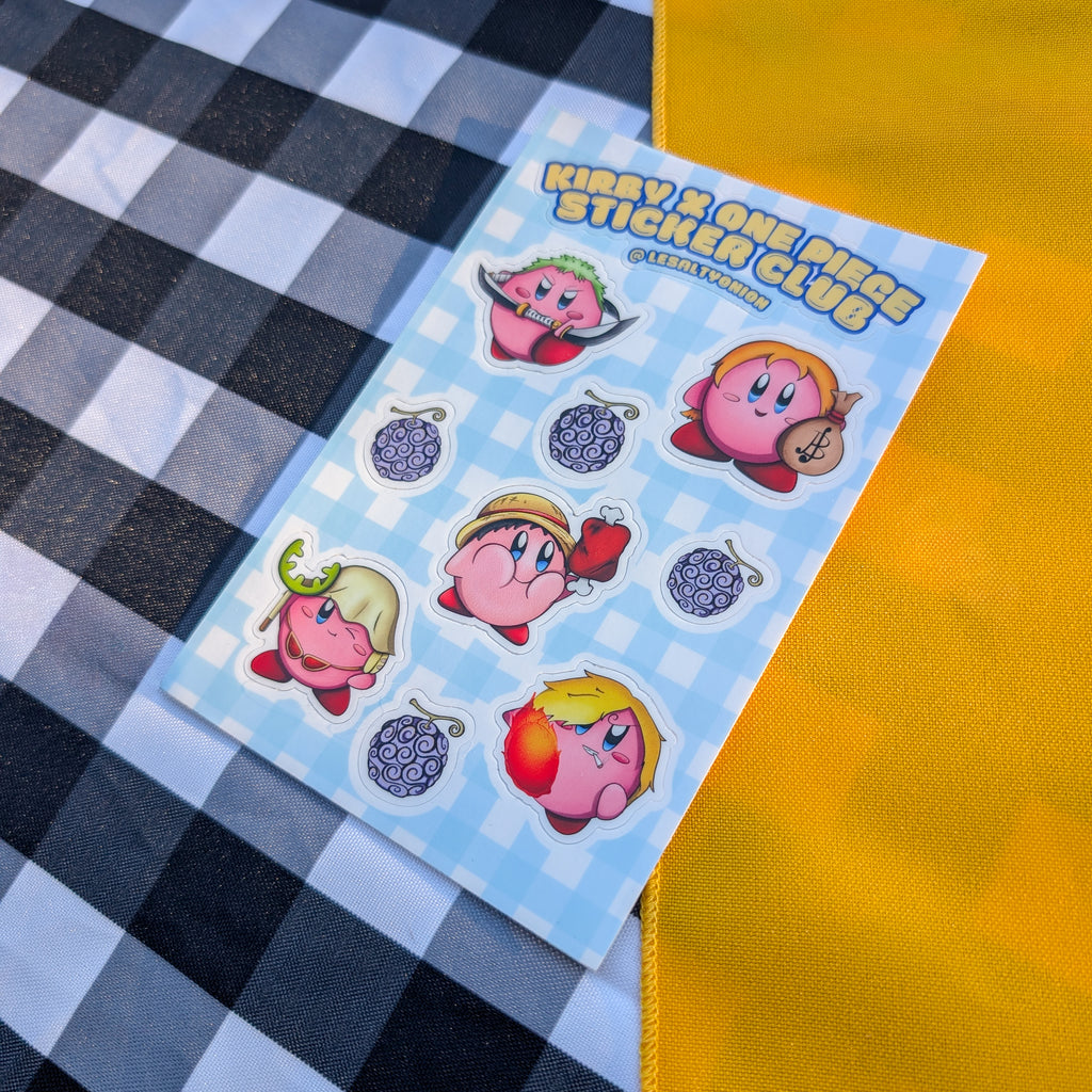Kirby x One PIece Sticker Sheet!