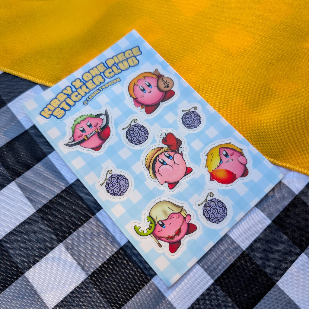 Kirby x One PIece Sticker Sheet!