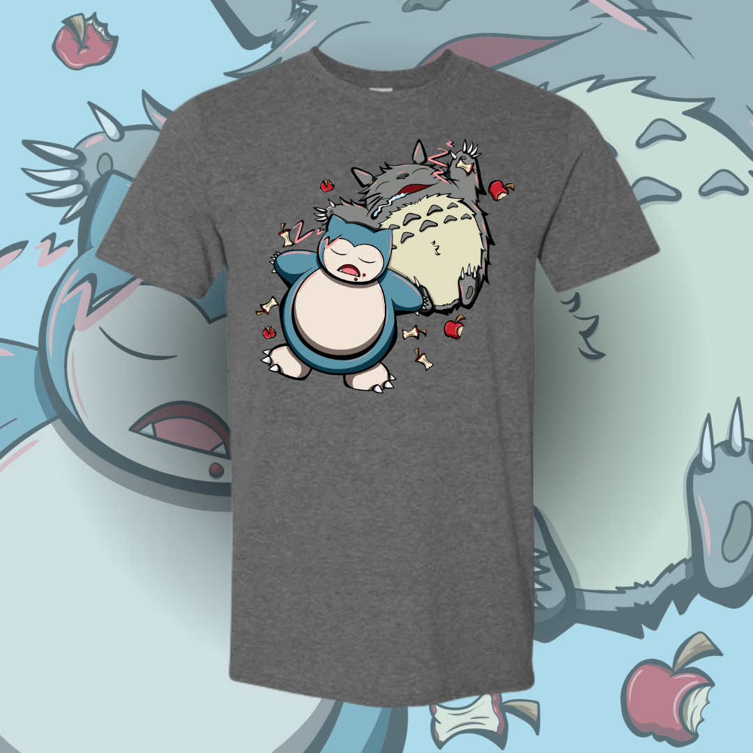 Sleepy Snorlax & Totoro T-Shirt